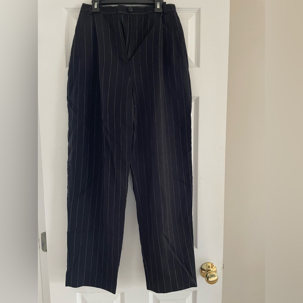 wool pinstripe slacks